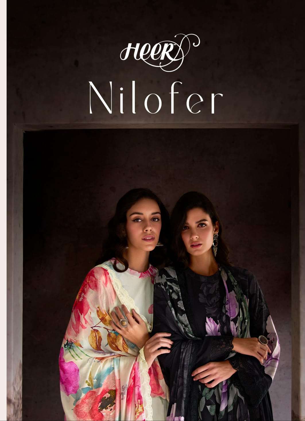 NILOFER BY HEER 9421 TO 9426 SERIES PURE MUSLIN PRINT EMBROIDERY WORK DRESSES