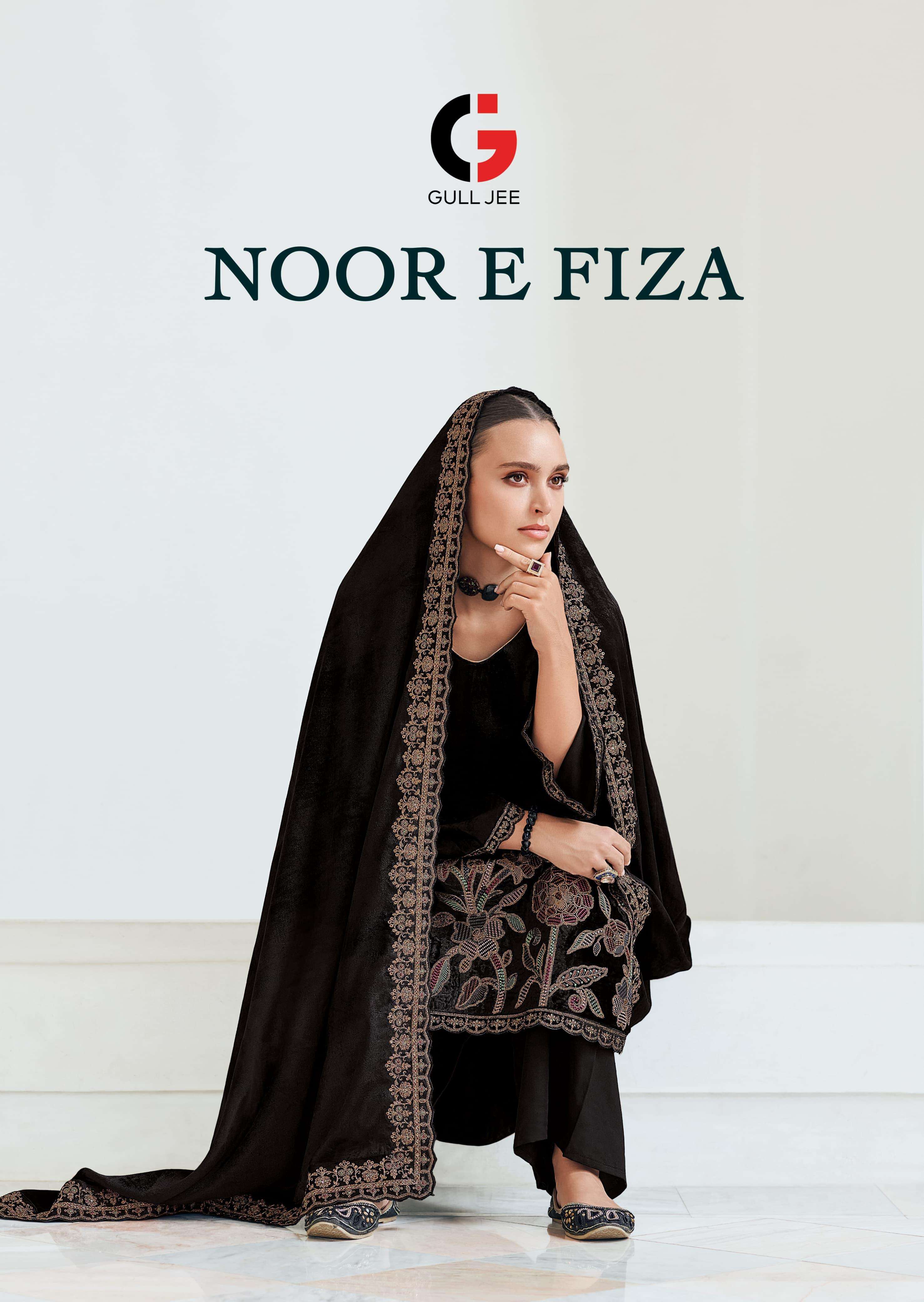 NOOR E FIZA BY GULL JEE 30001 TO 30006 SERIES VISCOSE VELVET WORK WINTER WEAR DRESSES