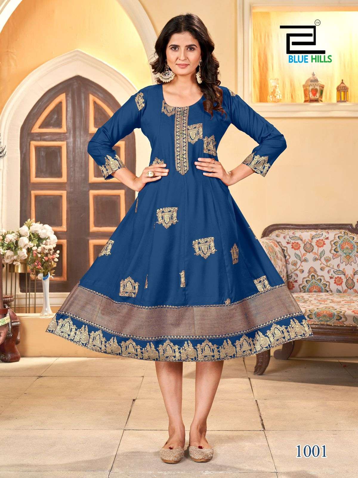 PALKI BY BLUE HILLS 1001 TO 1008 SERIES RAYON PRINT WORK KURTIS