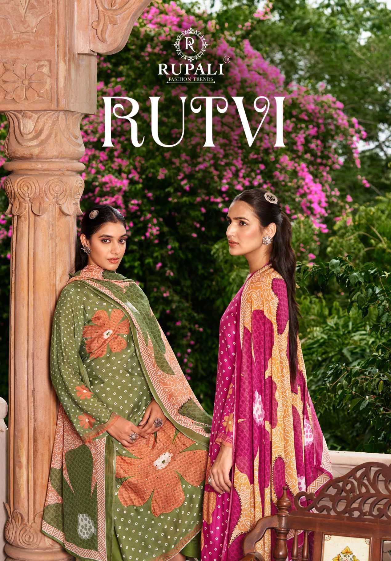 RUTVI BY RUPALI 7011 TO 7016 SERIES VISCOSE MUSLIN PRINT WORK DRESSES