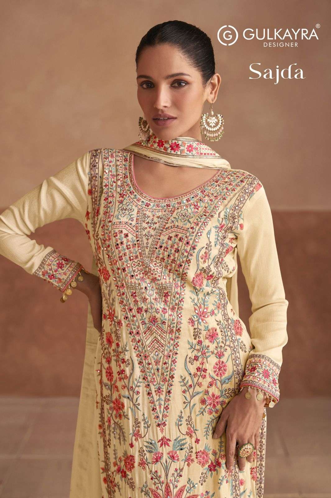 SAJDA BY GULKAYRA REAL CHINON HEAVY EMBROIDERY WORK READYMADE DRESSES