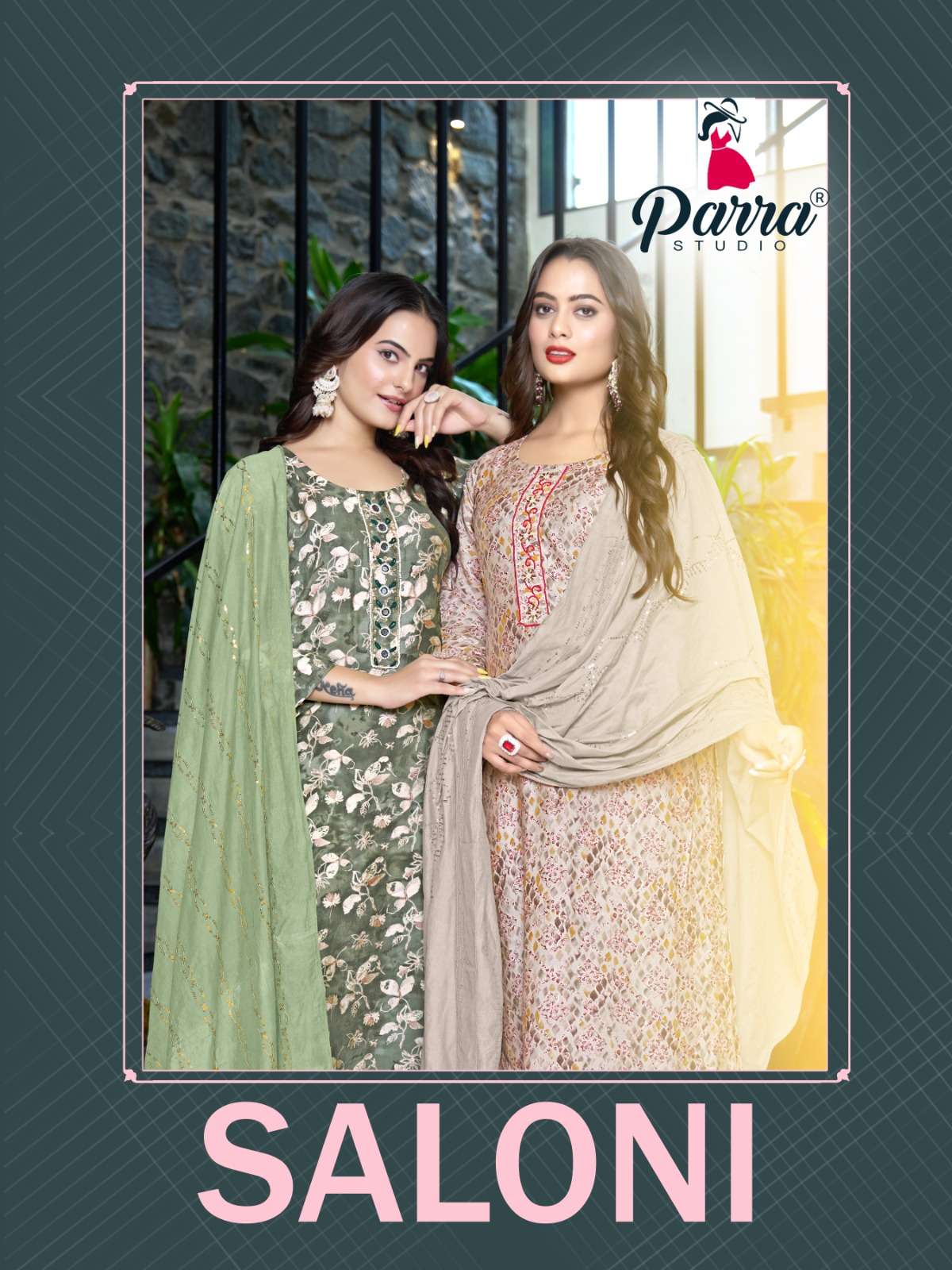 SALONI BY PARRA STUDIO 1001 TO 1005 SERIES MODAL CHANDERI PRINT WORK READYMADE DRESSES