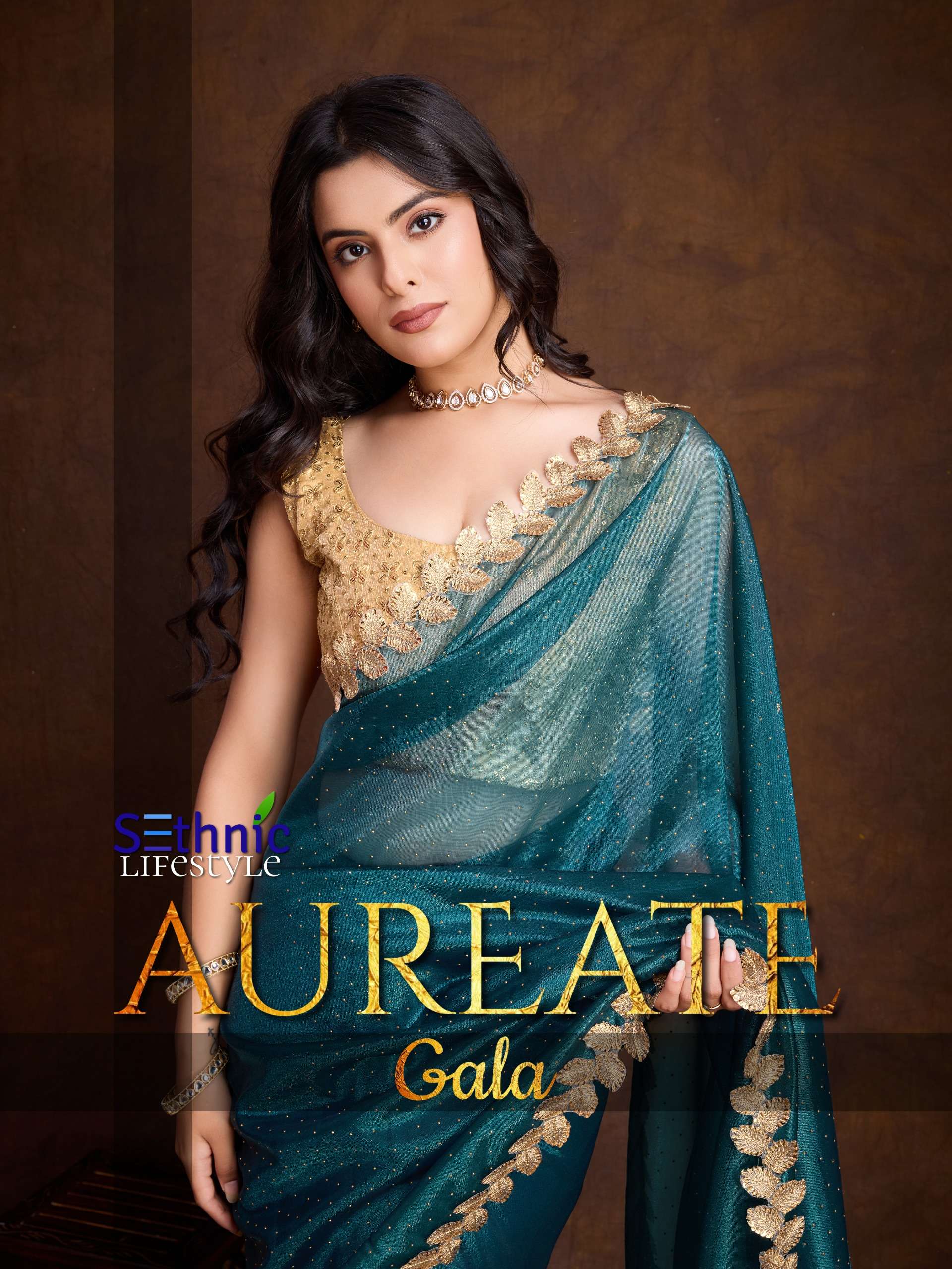 SETHNIC AUREATE BY AQSAWHOLESALE 3001 TO 3004 SERIES SEQUENCE WORK SAREES