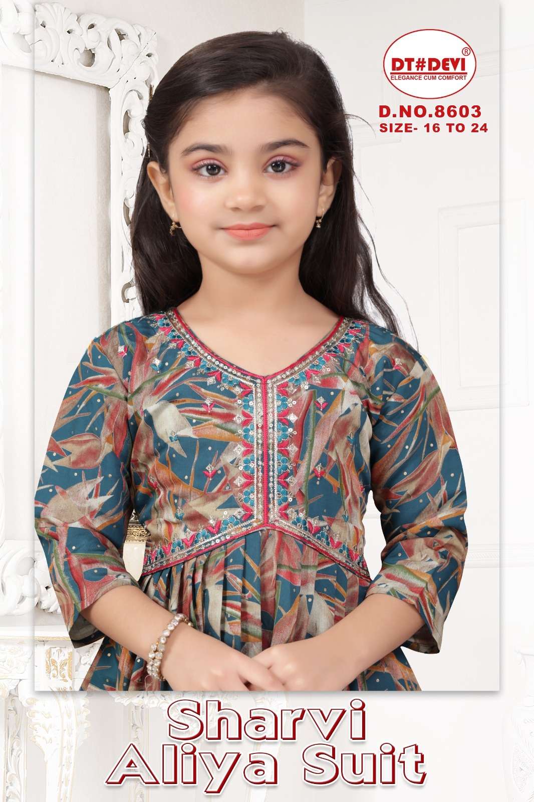 SHARVI ALIYA SUIT BY AQSAWHOLESALE MODAL PRINT READYMADE KIDS WEAR DRESSES