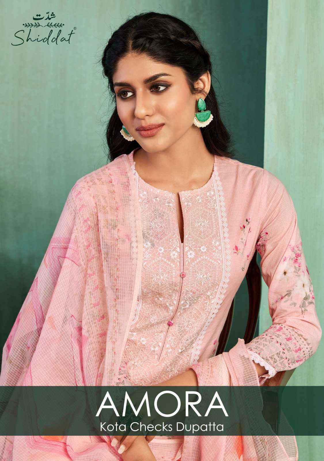 SHIDDAT AMORA BY AQSAWHOLESALE 1001 TO 1008 SERIES COTTON PRINT WORK DRESSES