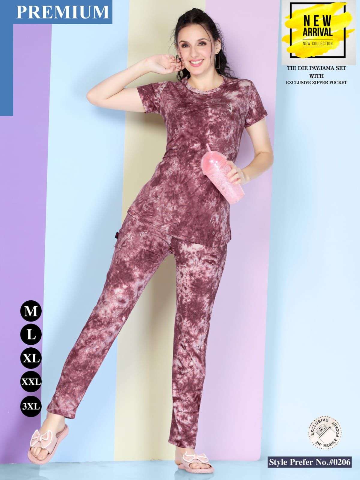 SUMMER SPECIAL AT-206 BY AQSAWHOLESALE HOSEIRY COTTON PRINT NIGHT WEAR CO-ORD SET