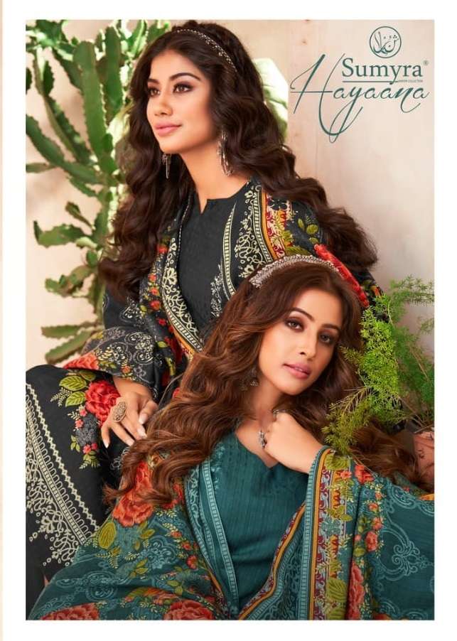 SUMYRA HAYAANA BY RADHIKA FASHION 40001 TO 40008 SERIES PASHMINA PRINT WINTER WEAR DRESSES