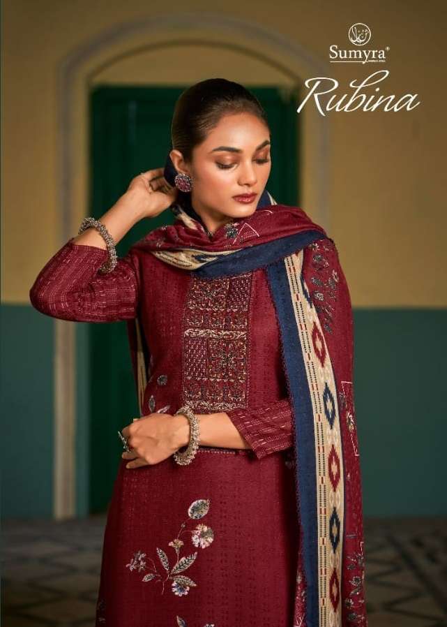 SUMYRA RUBINA BY RADHIKA FASHION 37001 TO 37008 SERIES PASHMINA PRINT WORK DRESSES