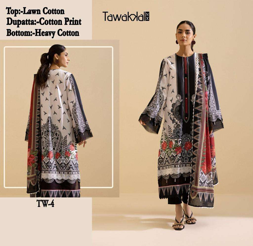 TW-04 HIT DESIGN BY AQSAWHOLESALE LAWN COTTON PRINT WORK PAKISTANI DRESS