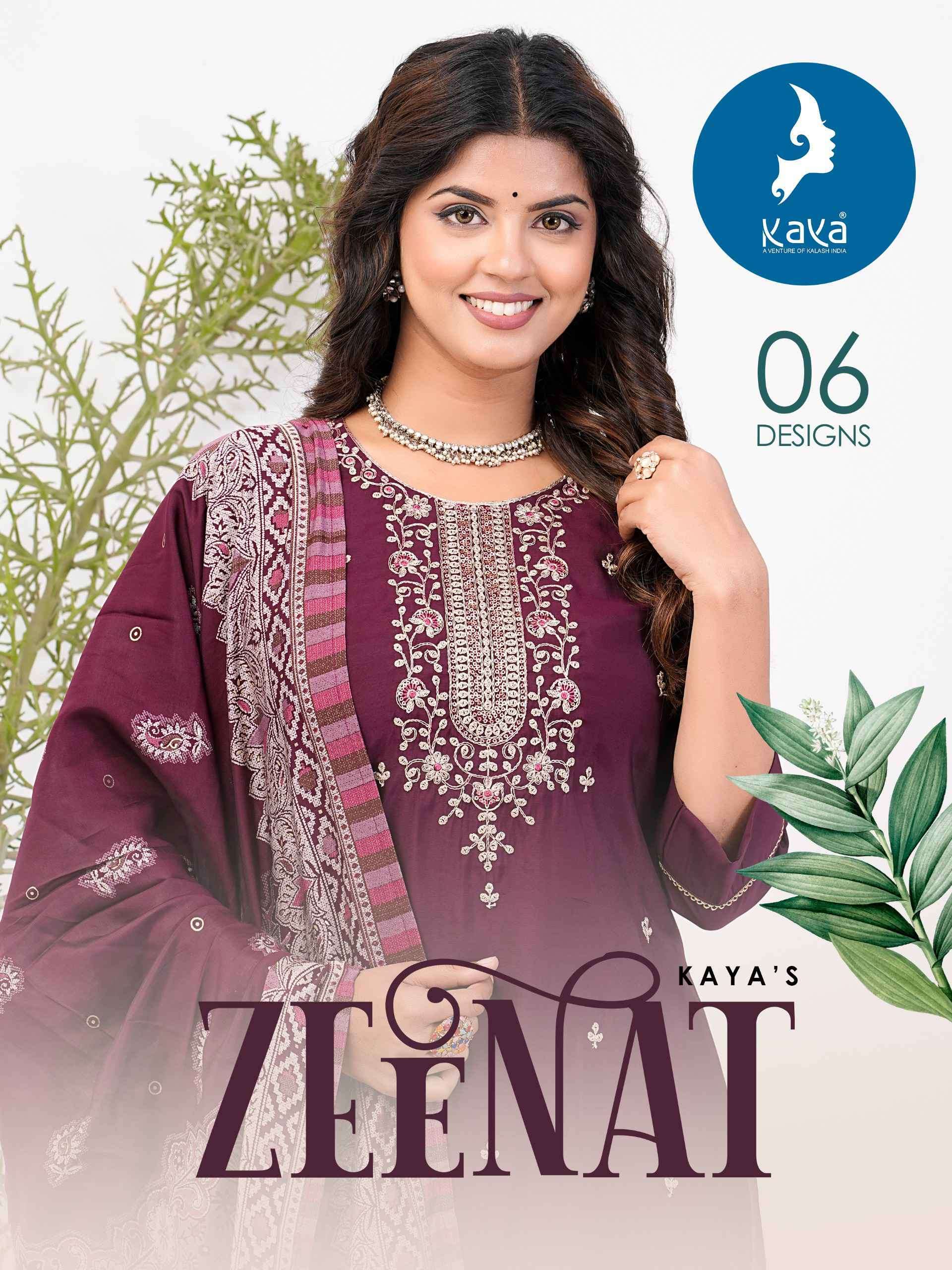 ZEENAT BY KAYA 01 TO 06 SERIES ROMAN SILK WORK READYMADE DRESSES