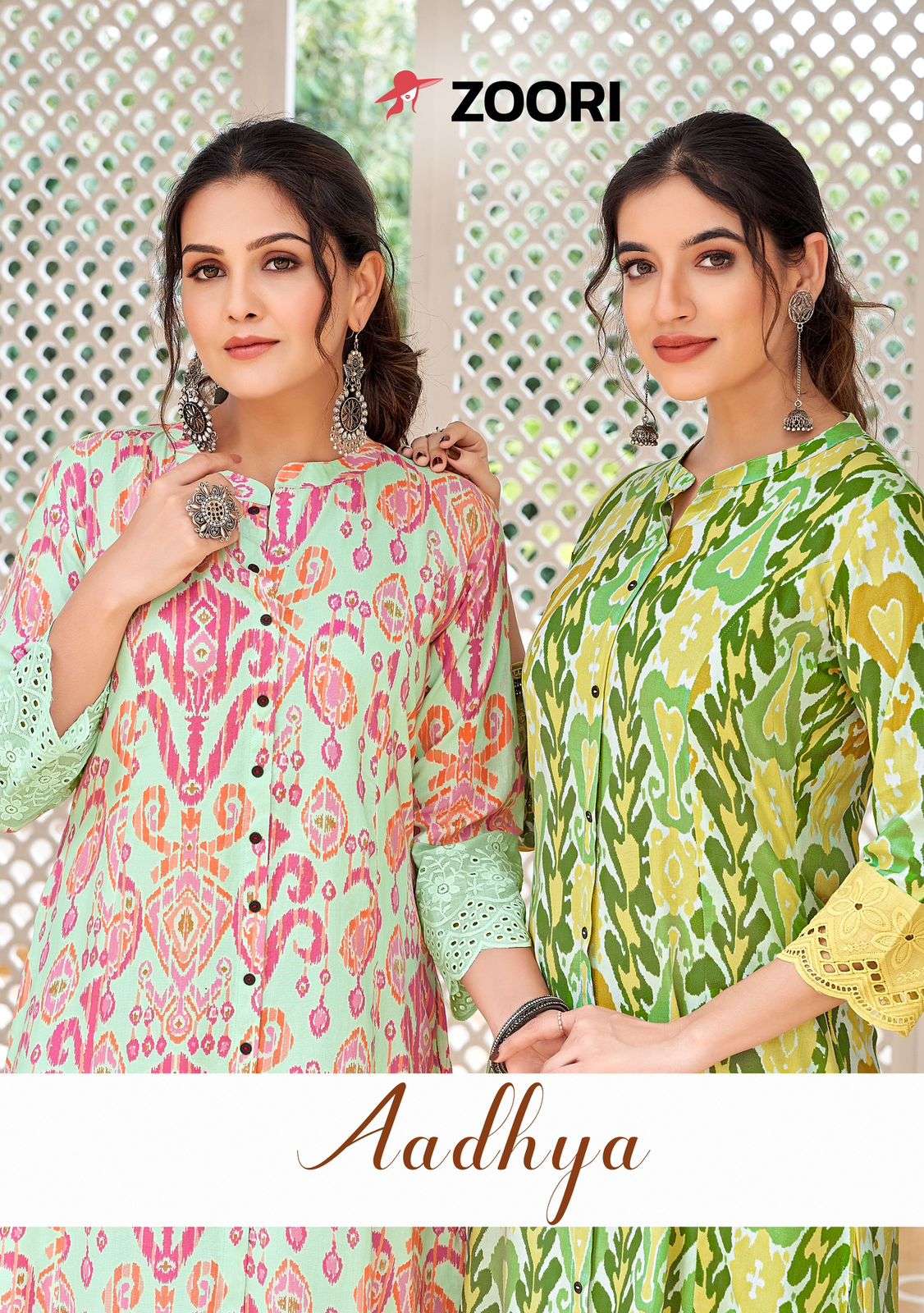 AADHYA BY ZOORI 1001 TO 1006 SERIES RAYON PRINT WORK KURTIS