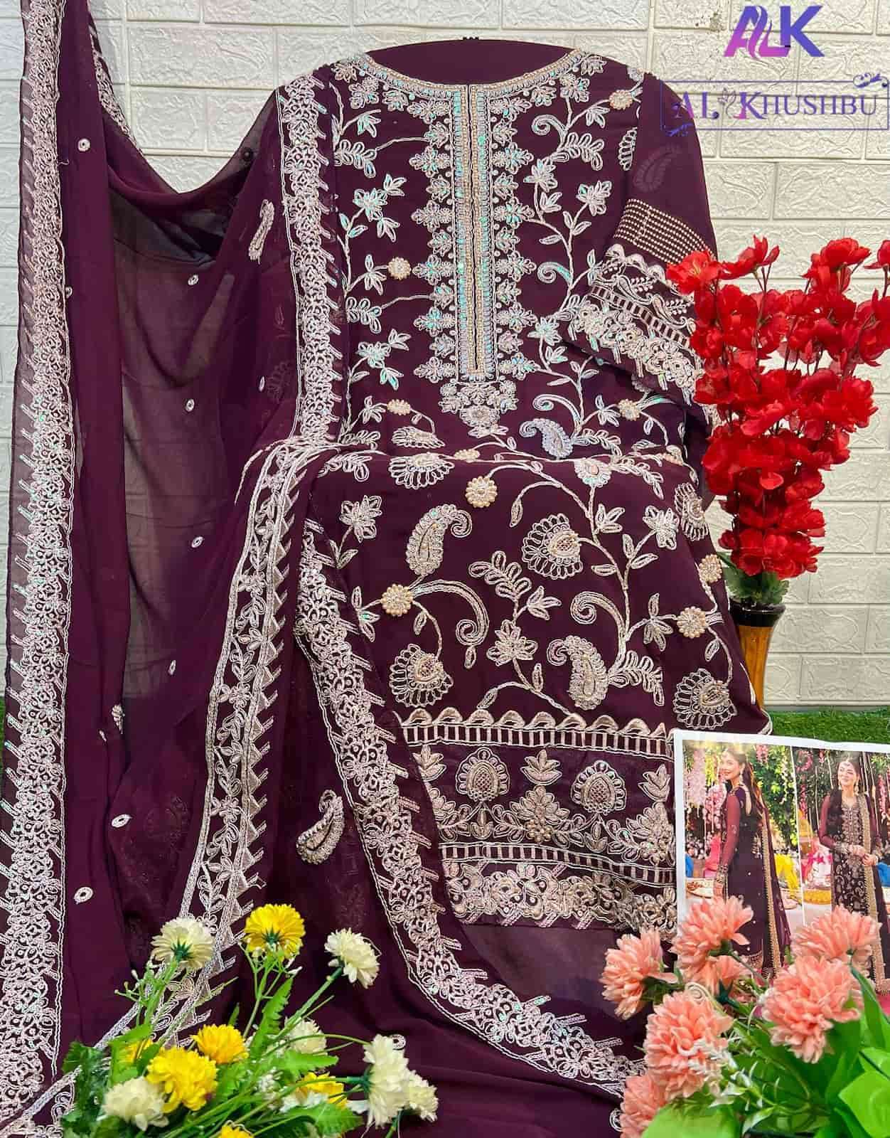 ALK-6030 TO ALK-6032 SERIES BY AL KHUSHBU GEORGETTE HEAVY WORK PAKISTANI DRESSES