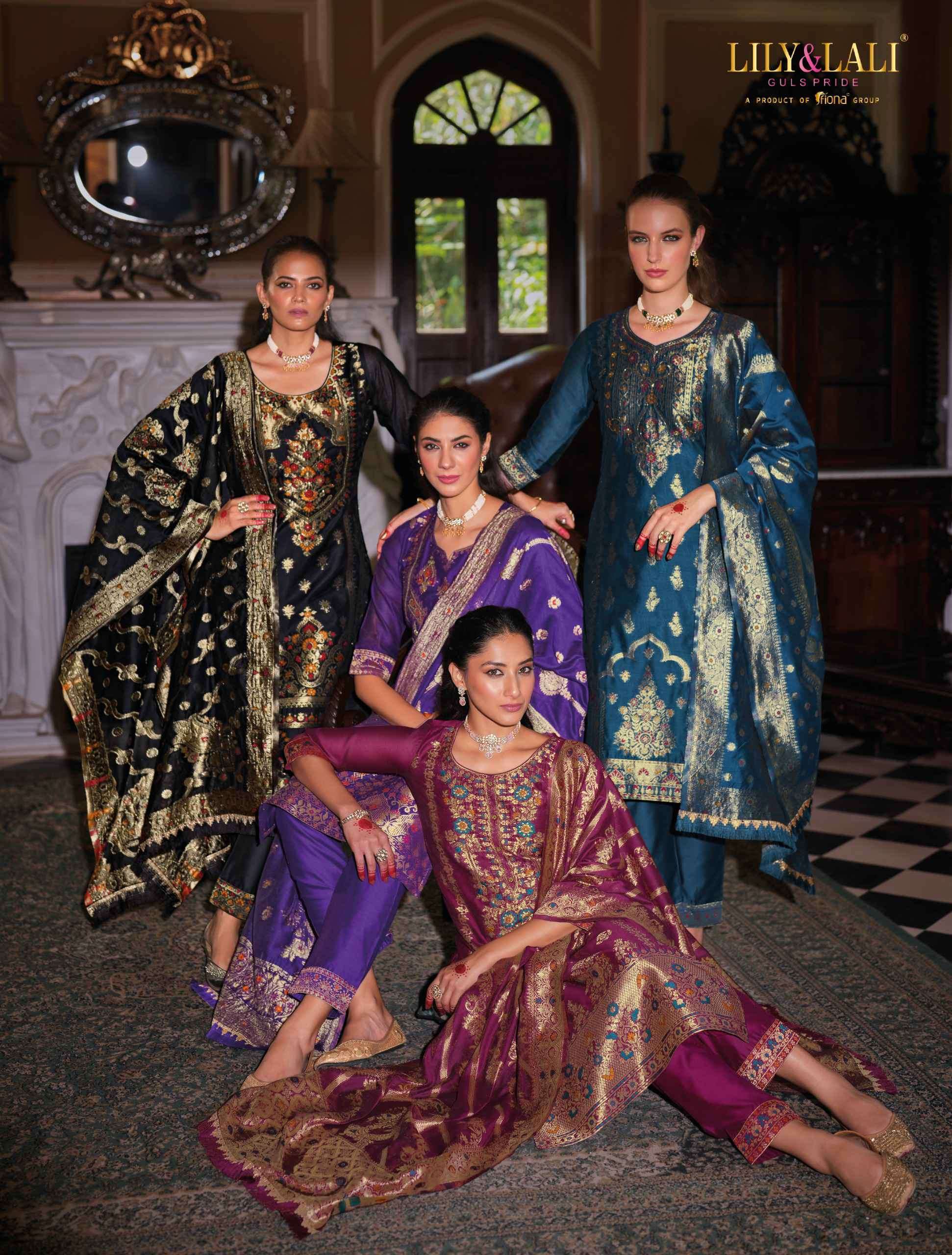 BANARASI BY LILY&LALI 23101 TO 23106 SERIES BANARASI JACQUARD SILK WORK READYMADE DRESSES