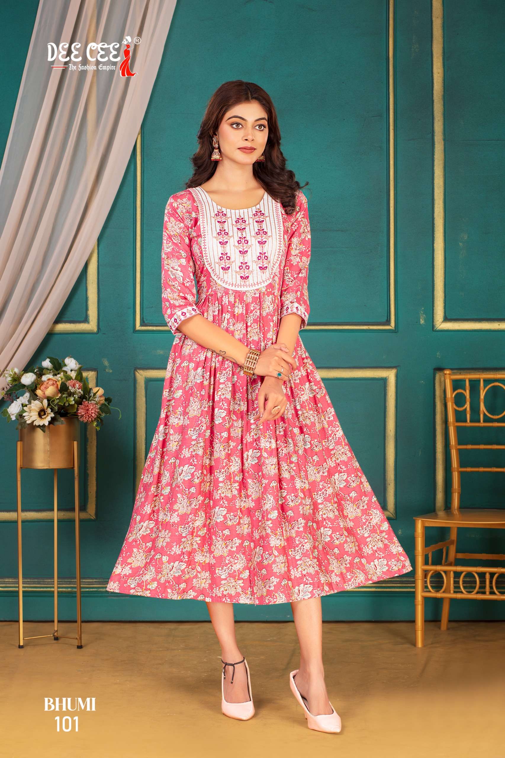 BHUMI BY DEE CEE 101 TO 106 SERIES BOMBAY DOBBY PRINT WORK KURTIS