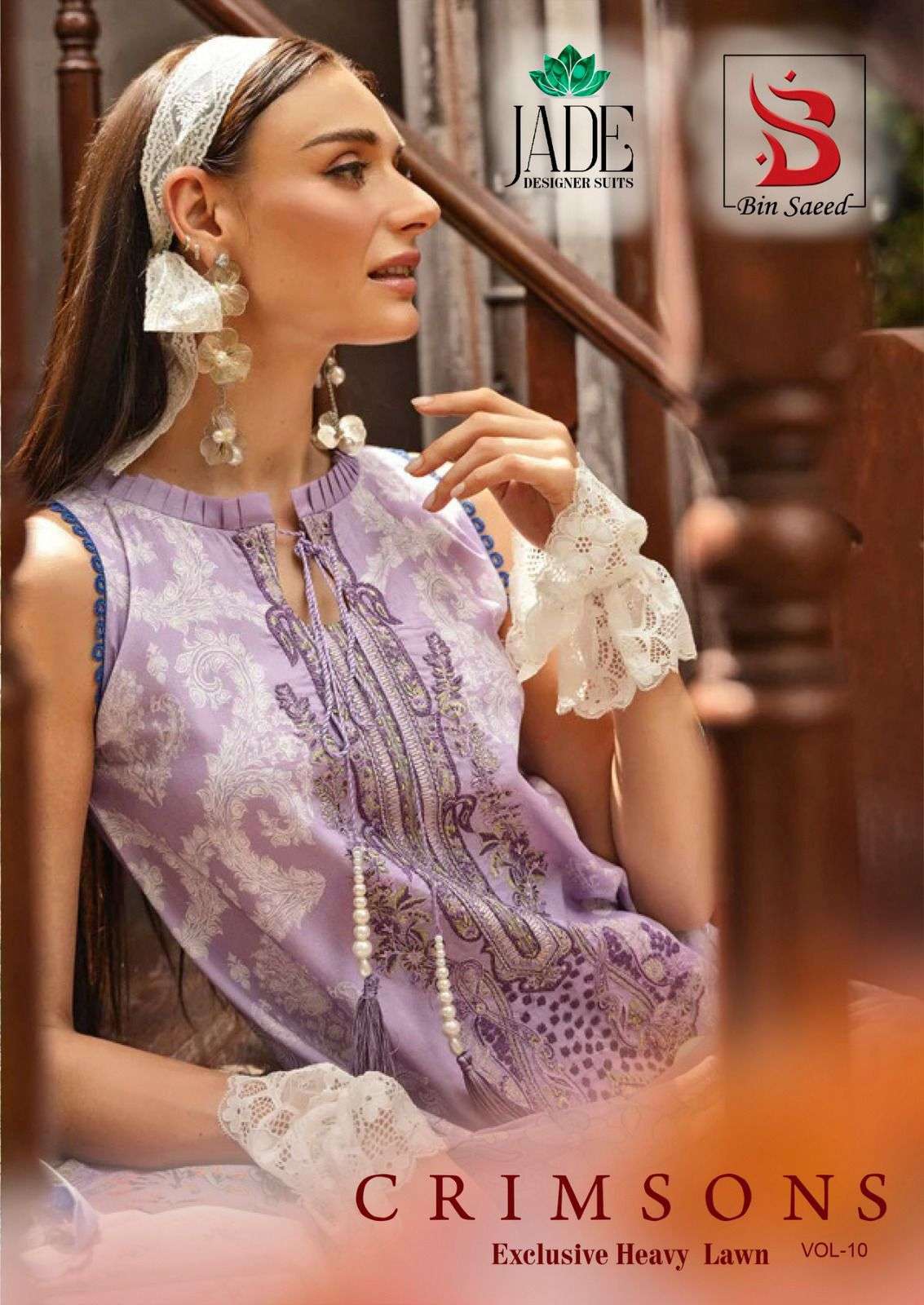 CRIMSONS VOL-10 BY JADE 10001 TO 10006 SERIES HEAVY LAWN COTTON PRINT DRESSES