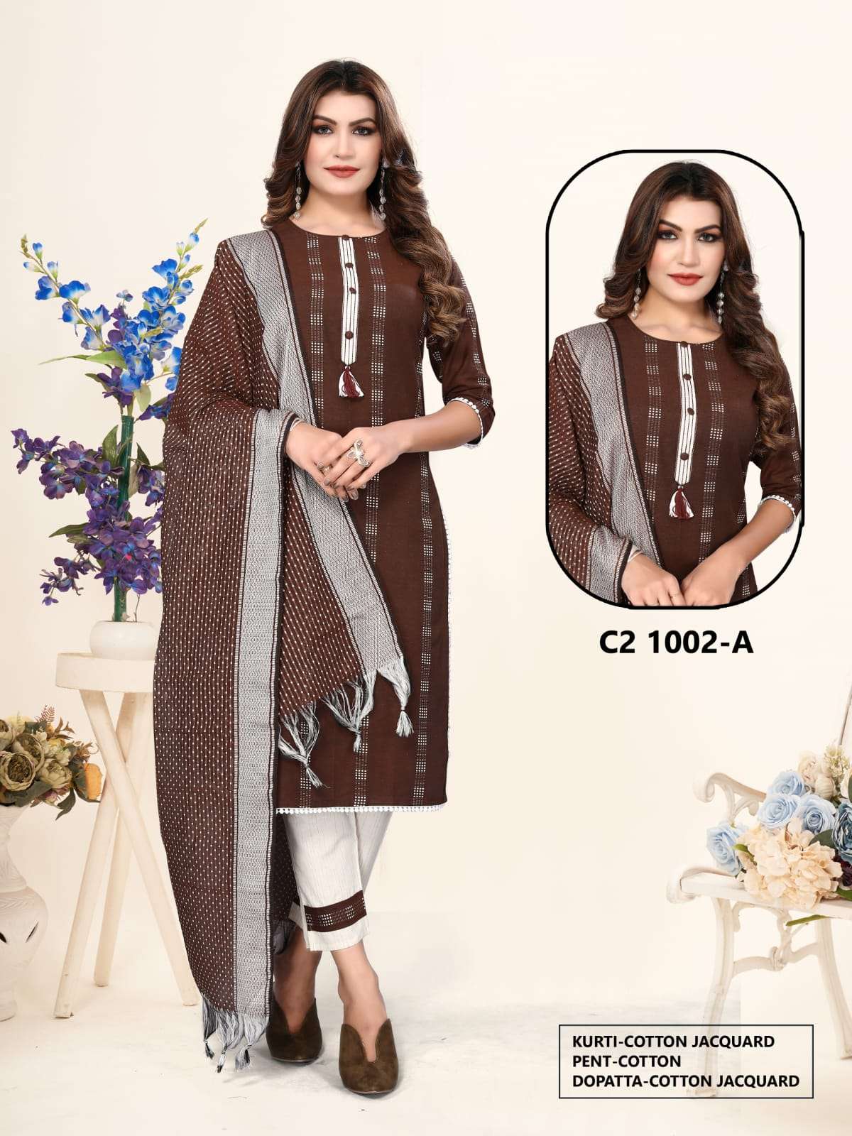 EVE 1002 COLOURS BY AQSAWHOLESALE 1002-A TO 1002-D SERIES COTTON PRINT WORK READYMADE DRESSES