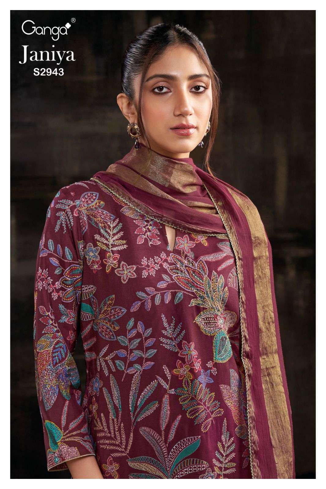 JANIYA BY GANGA FASHIONS BEMBERG RUSSIAN SILK PRINT WORK DRESSES