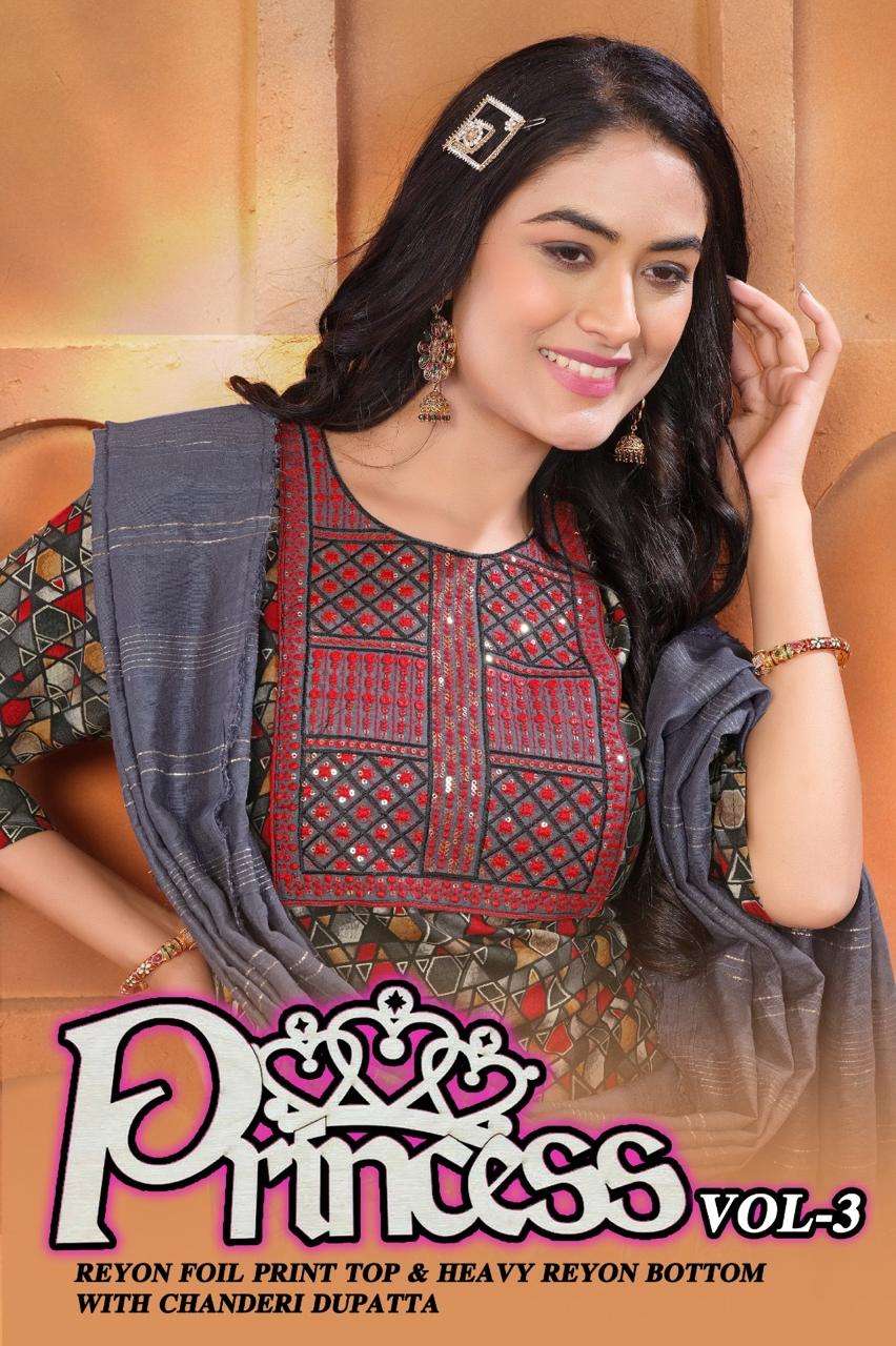 KASHIDA PRINCESS VOL-3 BY AQSAWHOLESALE 2001 TO 2008 SERIES RAYON WORK READYMADE DRESSES