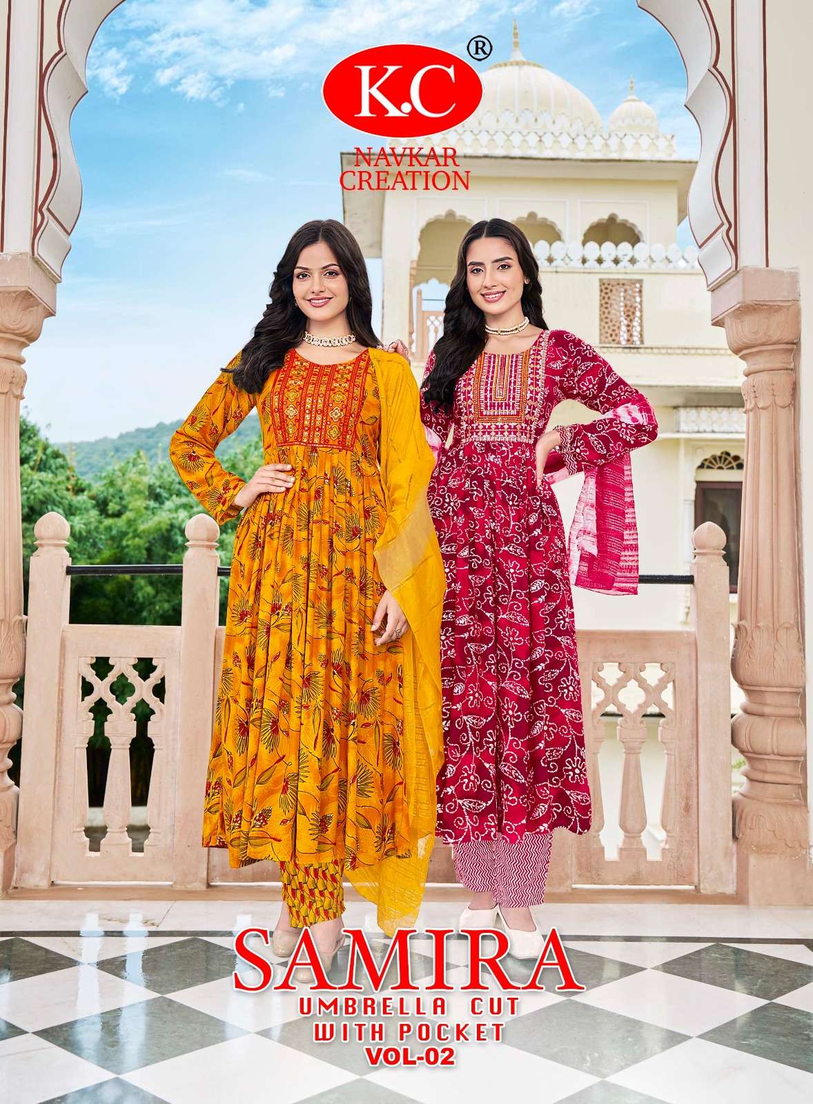 KC SAMIRA VOL-2 BY AQSAWHOLESALE 2001 TO 2008 SERIES RAYON WORK READYMADE DRESSES