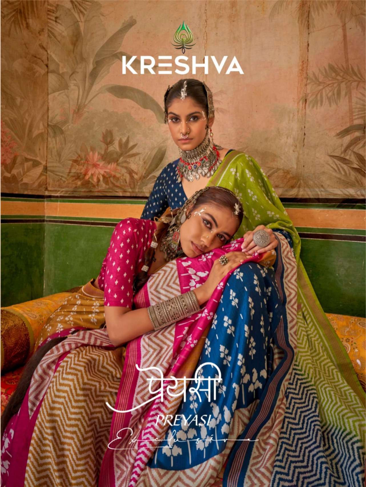 KRESHVA PREYASI BY AQSAWHOLESALE K-089 TO K-096 SERIES SIGMA SILK PRINT SAREES