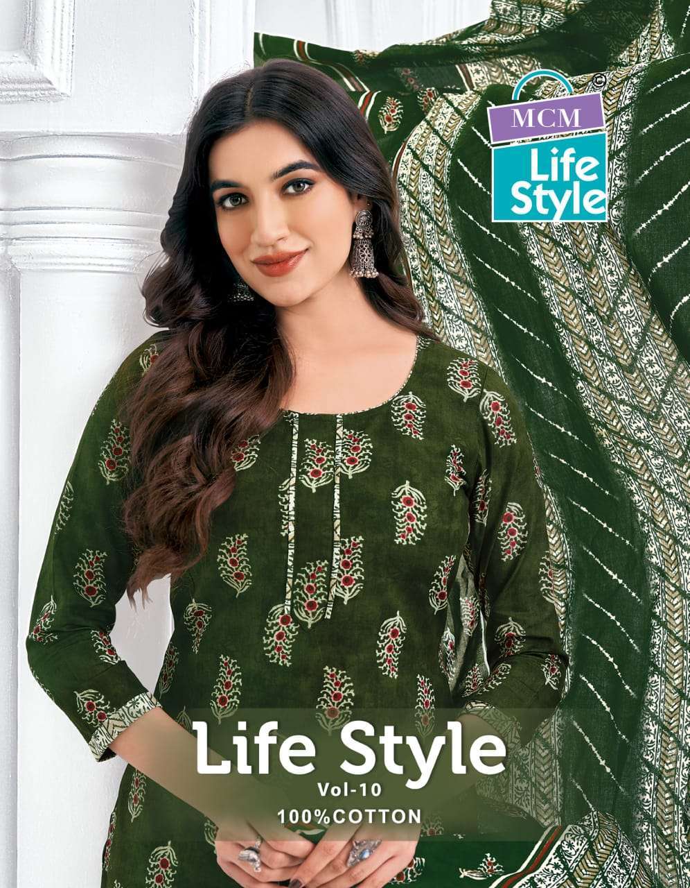 LIFESTYLE VOL-10 BY MCM 1008 TO 1019 SERIES COTTON PRINT WORK READYMADE DRESSES