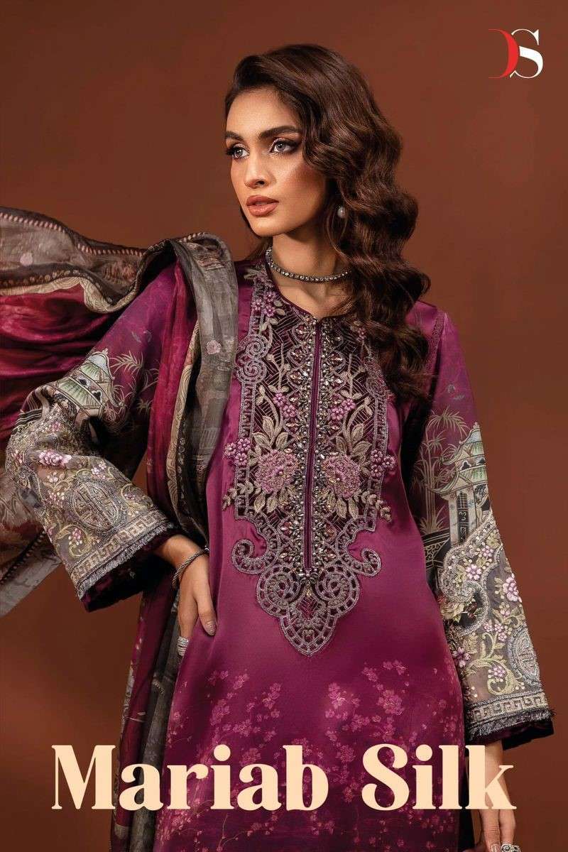 MARIAB SILK BY DEEPSY SUITS 7091 TO 7094 SERIES JAPAN SATIN SILK PRINT WORK PAKISTANI DRESSES