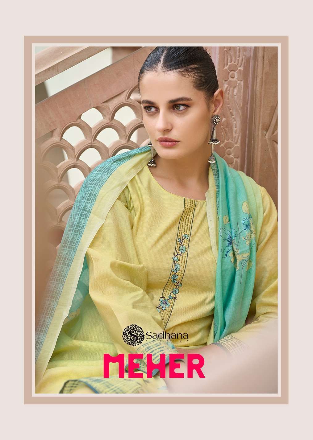 MEHER BY SADHANA FASHION 10161 TO 10164 SERIES MUSLIN SILK PRINT WORK DRESSES