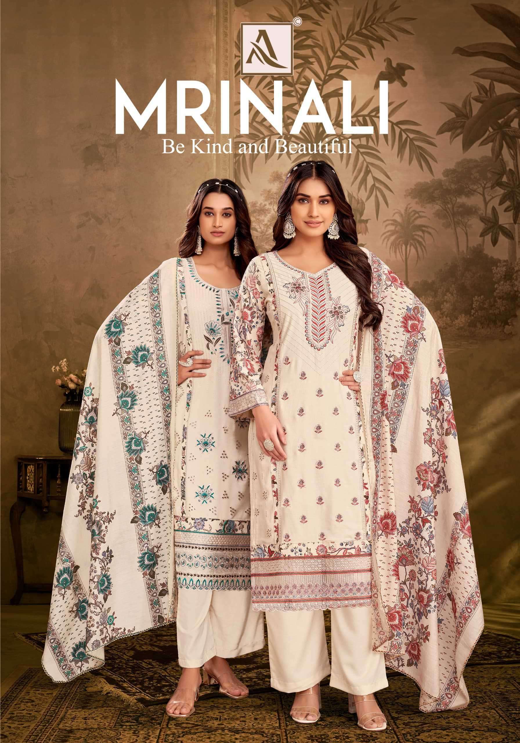 MRINALI BY ALOK SUIT 1682-001 TO 1682-006 SERIES VISCOSE RAYON HEAVY WORK DRESSES