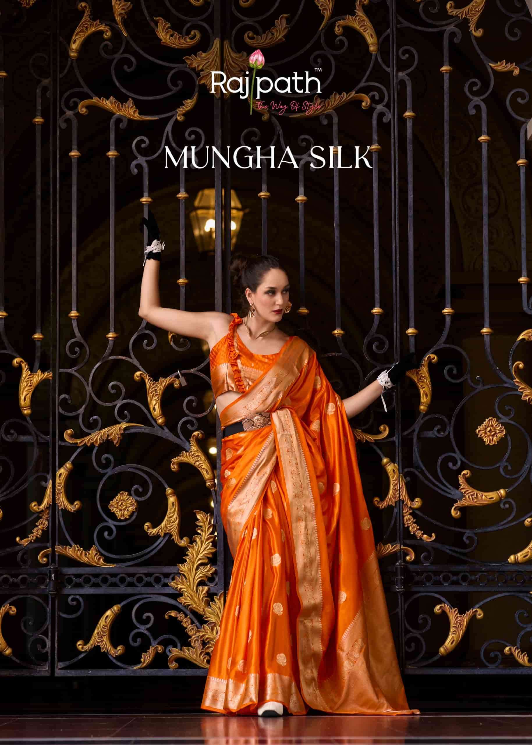 MUNGHA SILK BY RAJPATH 710001 TO 710008 SERIES SATTIN SILK FESTIVE WEAR SAREES