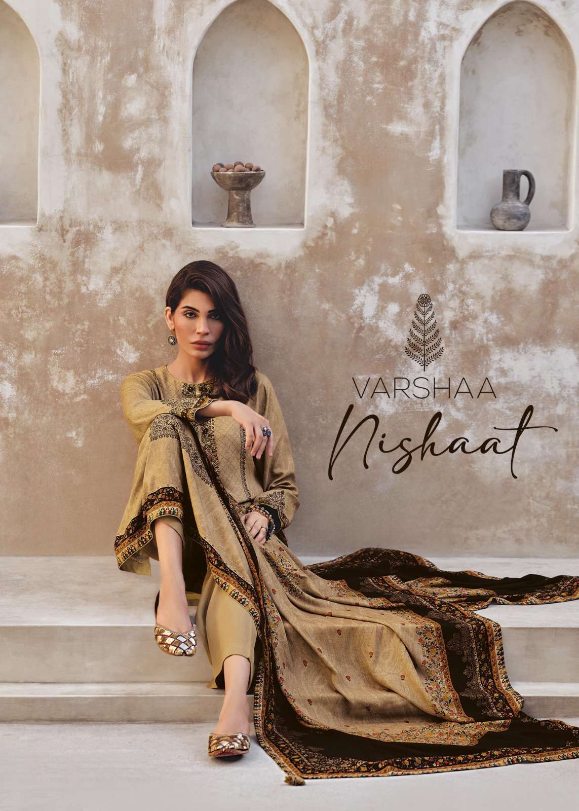 NISHAAT BY VARSHA NS-01 TO NS-06 SERIES VISCOSE PASHMINA PRINT WORK PAKISTANI DRESSES