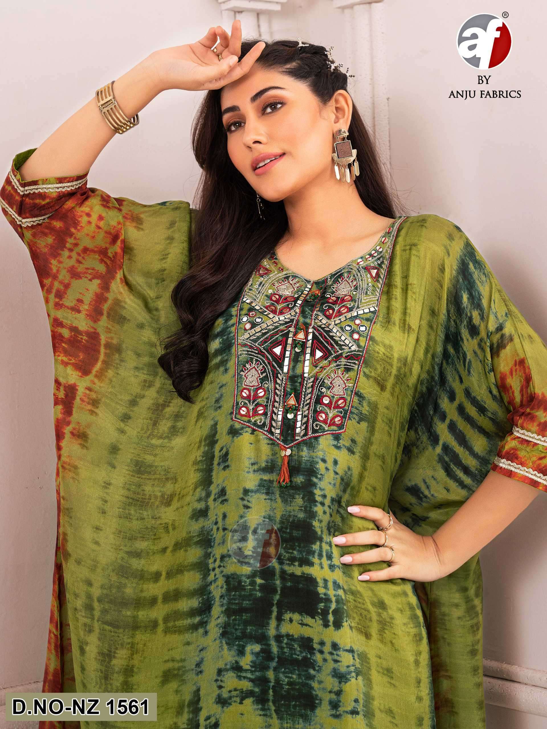 NZ-1561 & NZ-1562 HITS BY ANJU FABRICS HABUTAI SILK PRINT WORK CO-ORD SET