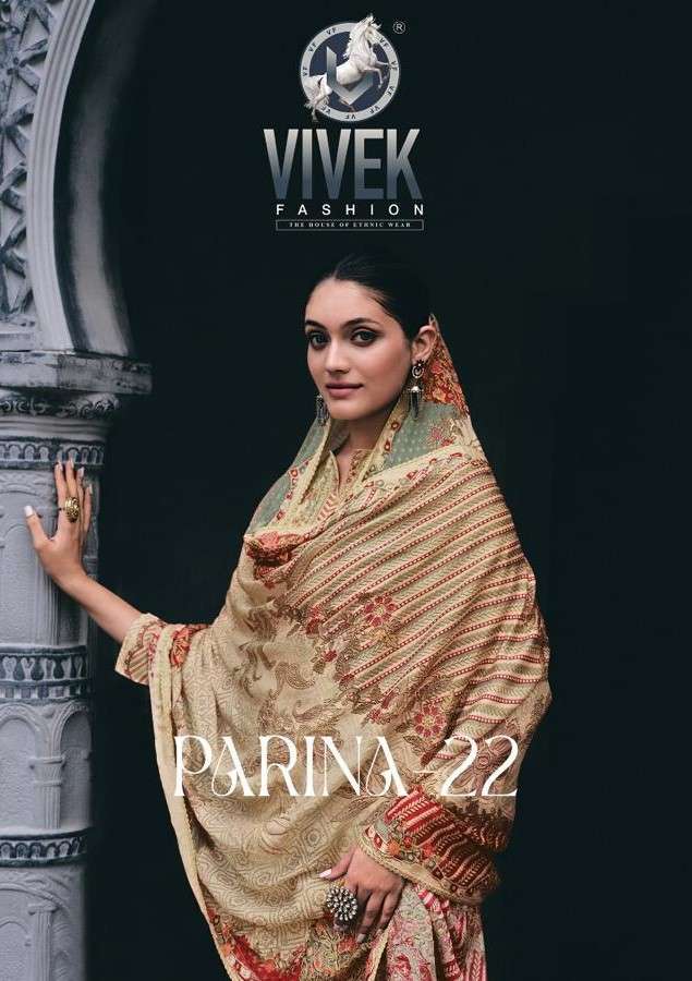 PARINA VOL-22 BY VIVEK FASHION 17001 TO 17004 SERIES MUSLIN PRINT HANDWORK DRESSES