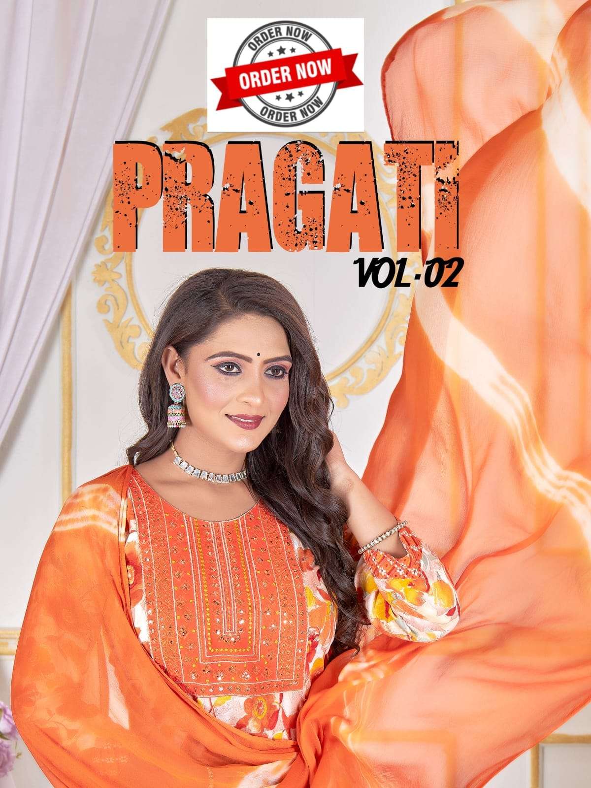 PRAGATI VOL-2 BY AQSAWHOLESALE 1001 TO 1008 SERIES RAYON PRINT WORK READYMADE DRESSES