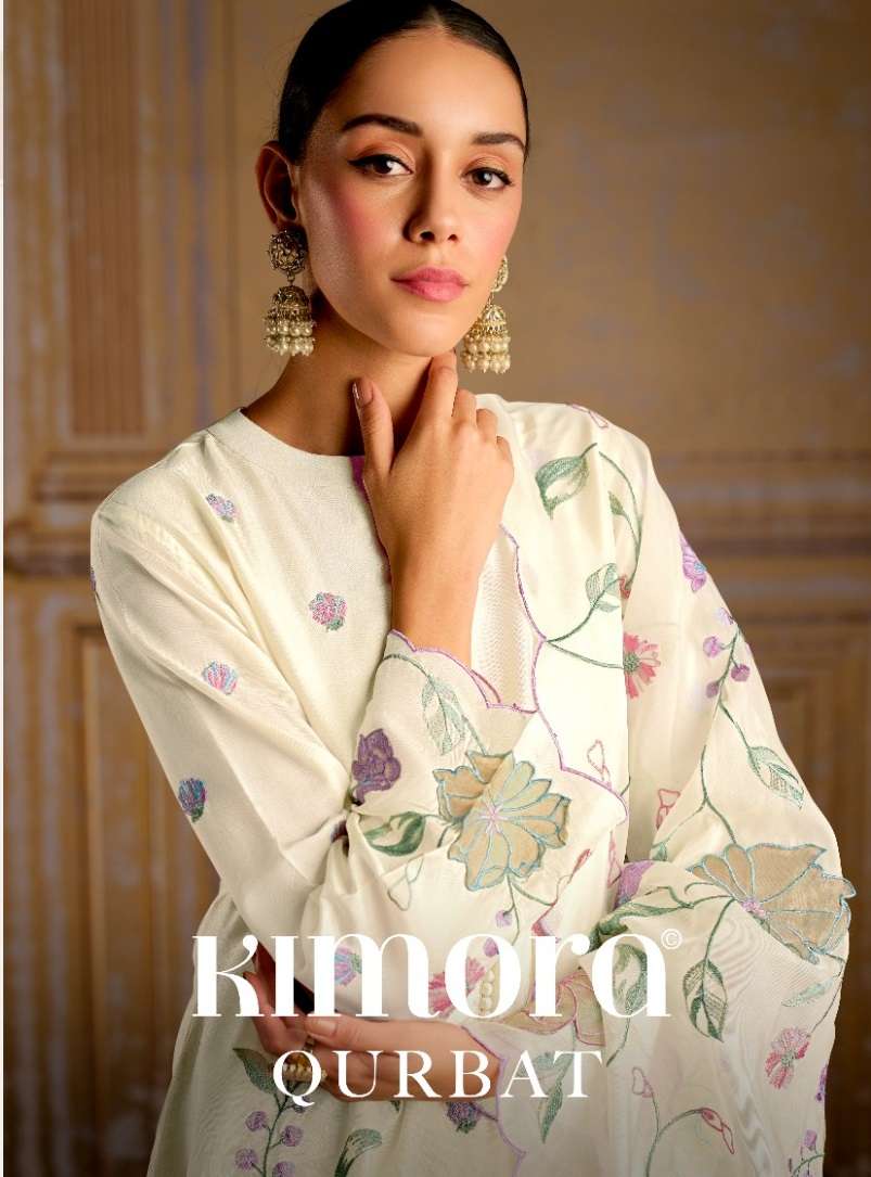 QURBAT BY KIMORA 2211 TO 2216 SERIES BAMBERG SILK EMBROIDERY WORK DRESSES