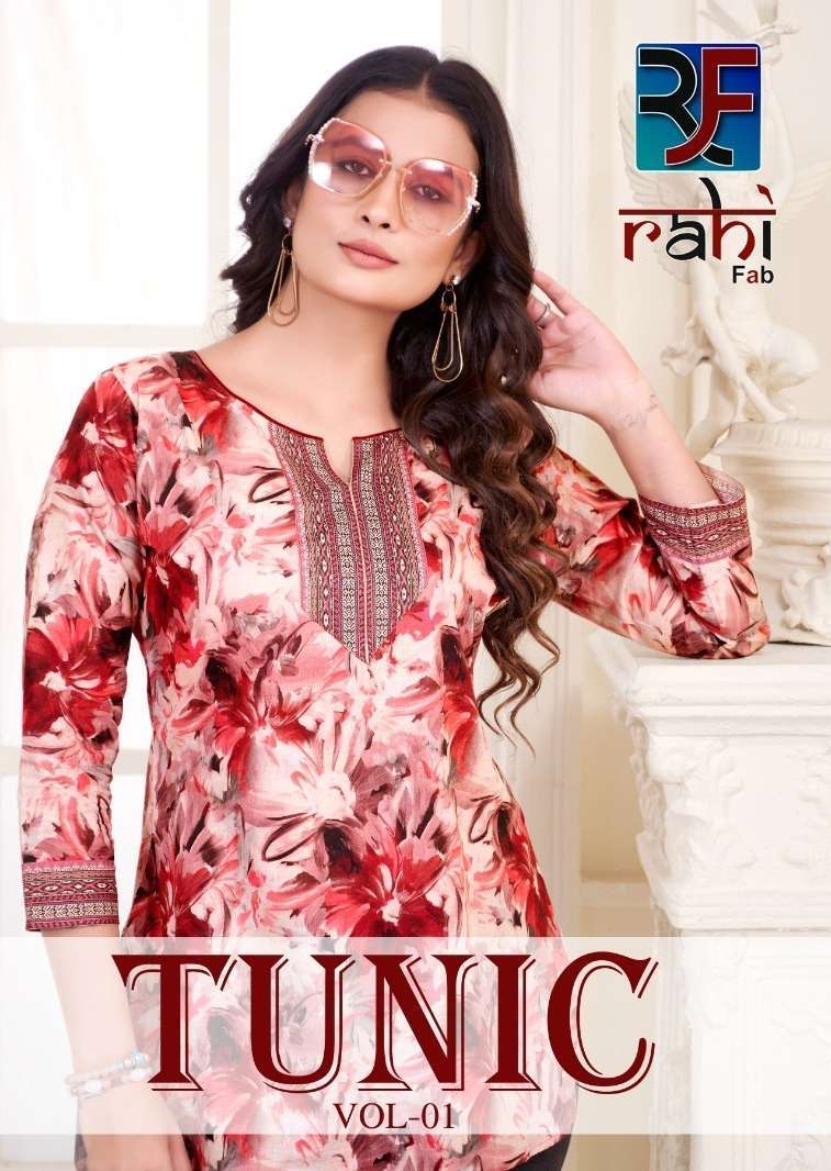 RF TUNIC VOL-1 BY AQSAWHOLESALE 101 TO 112 SERIES CAMBRIC COTTON PRINT TUNICS