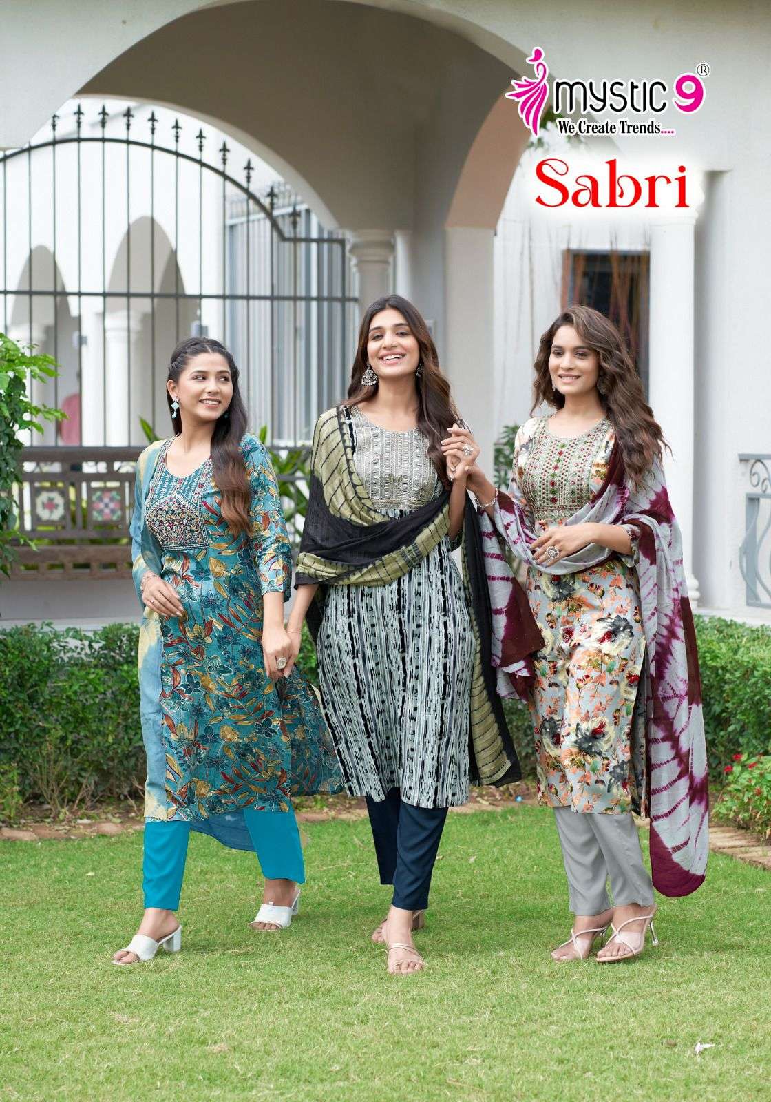 SABRI VOL-2 BY MYSTIC9 2001 TO 2008 SERIES RAYON PRINT WORK READYMADE DRESSES