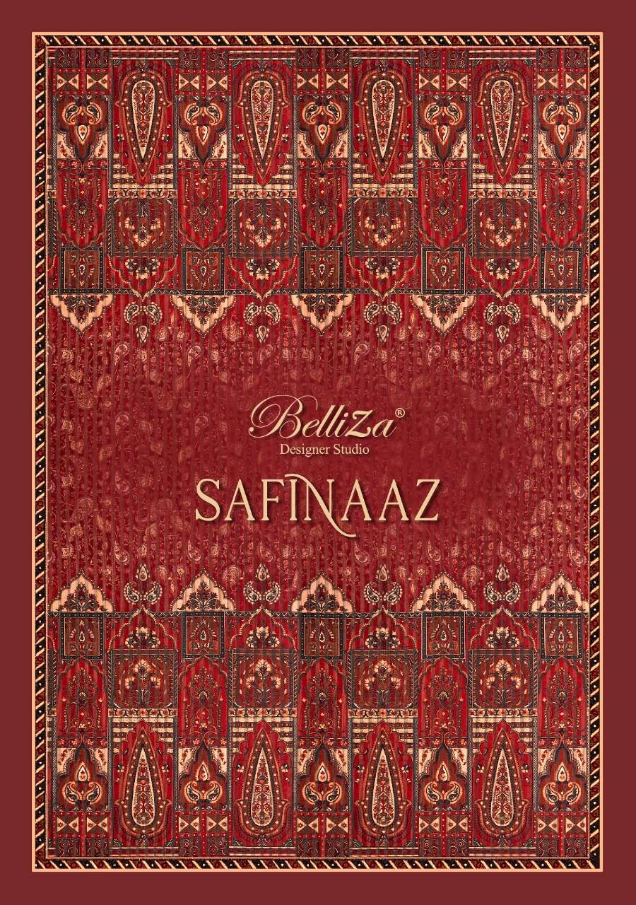 SAFINAAZ BY BELLIZA 749-001 TO 749-008 SERIES VELVET PRINT WORK WINTER WEAR DRESSES