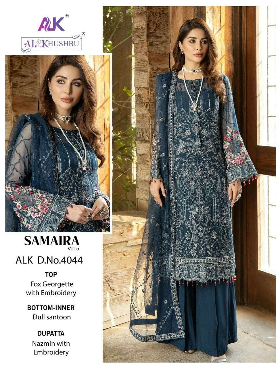 SAMAIRA 4044 HIT DESIGN BY AL KHUSHBU GEORGETTE HEAVY EMBROIDERY WORK DRESS