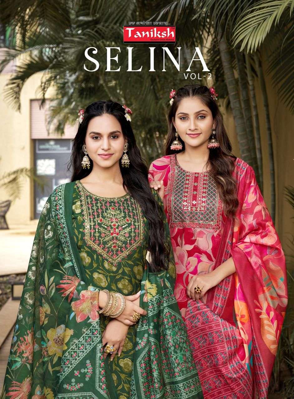 SELINA VOL-2 BY TANIKSH 2001 TO 2008 SERIES MUSLIN PRINT WORK READYMADE DRESSES