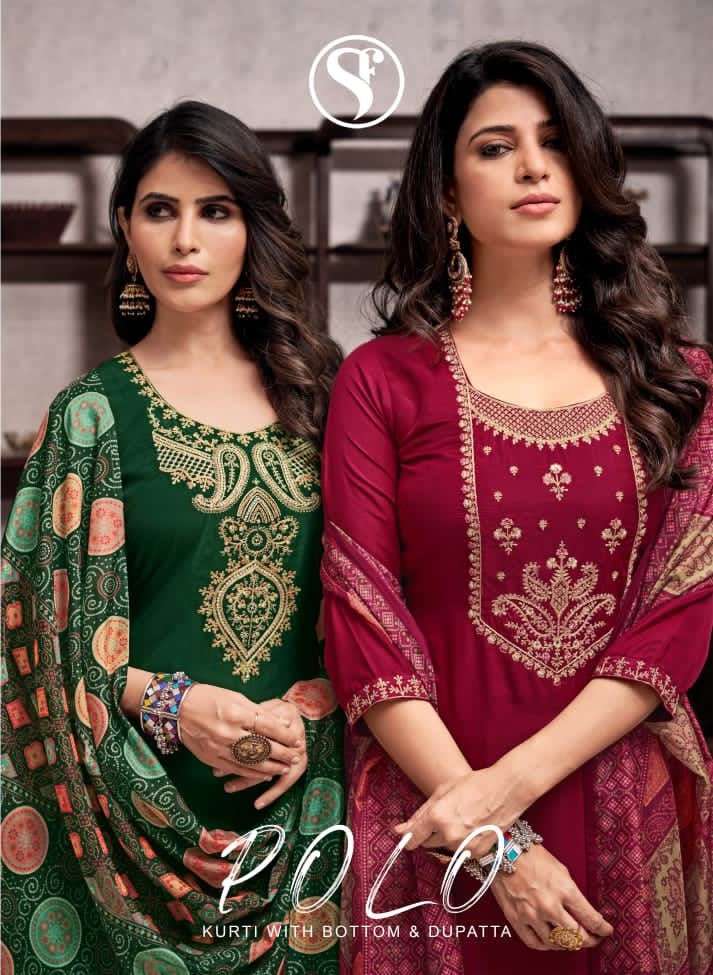 SF POLO BY AQSAWHOLESALE 1001 TO 1006 SERIES FANCY SILK EMBROIDERY READYMADE DRESSES