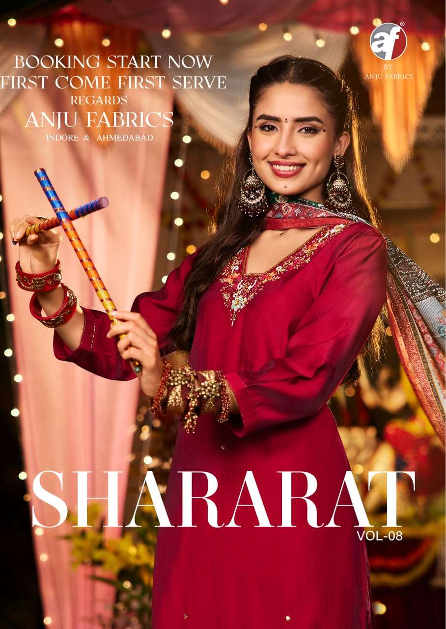 SHARARAT VOL-8 BY ANJU FABRICS 4001 TO 4005 SERIES MODAL SILK HEAVY WORK READYMADE DRESSES