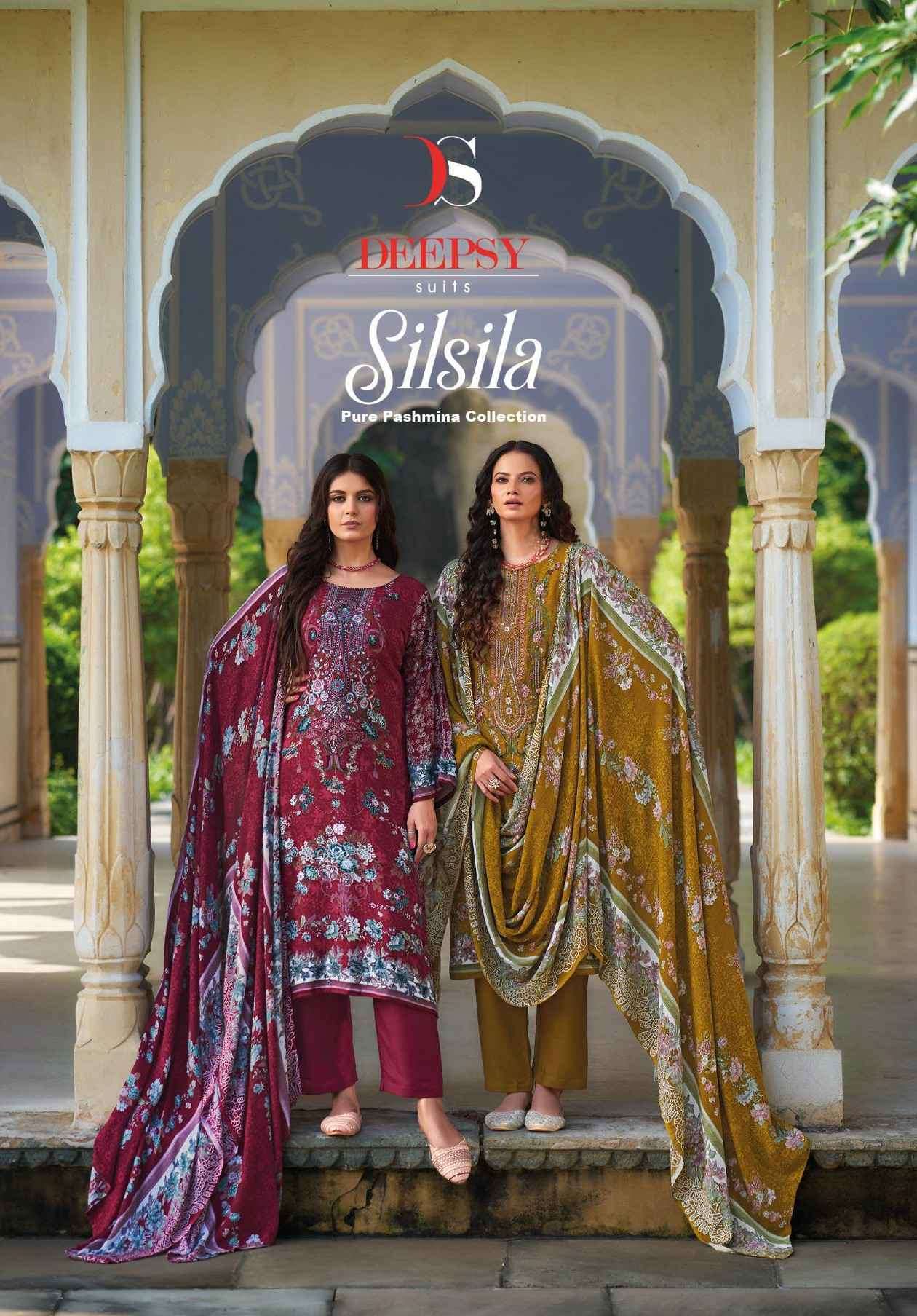 SILSILA BY DEEPSY SUITS 1001 TO 1006 SERIES PASHMINA PRINT WORK WINTER WEAR DRESSES