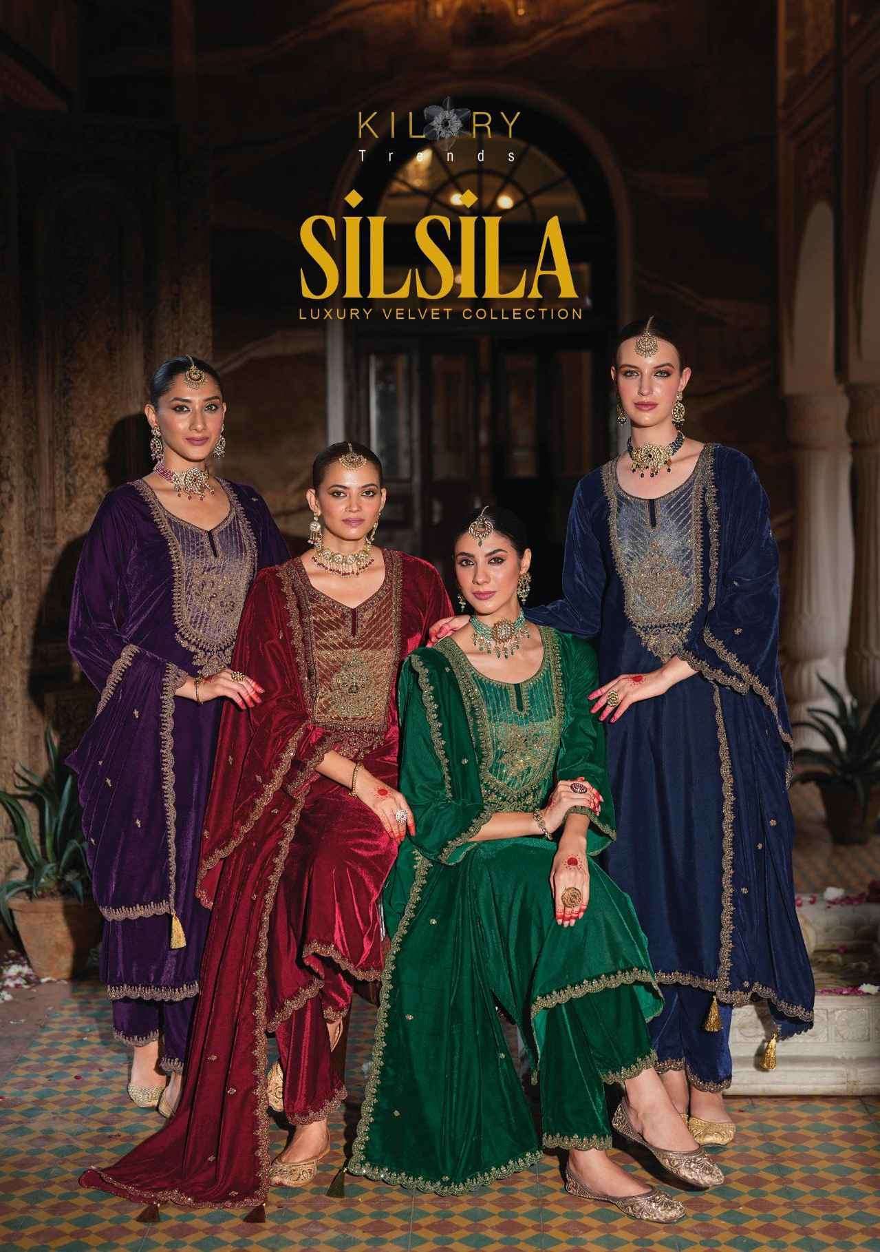 SILSILA BY KILORY TRENDZ 1171 TO 1176 SERIES VELVET HEAVY WORK WINTER WEAR DRESSES