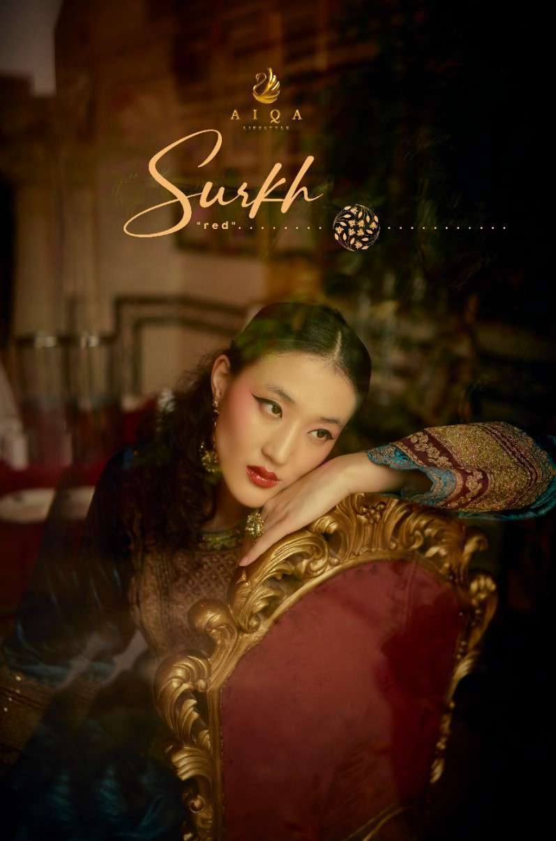 SURKH BY AIQA 1114 TO 1120 SERIES VELVET HEAVY EMBROIDERY WORK PAKISTANI WINTER DRESSES