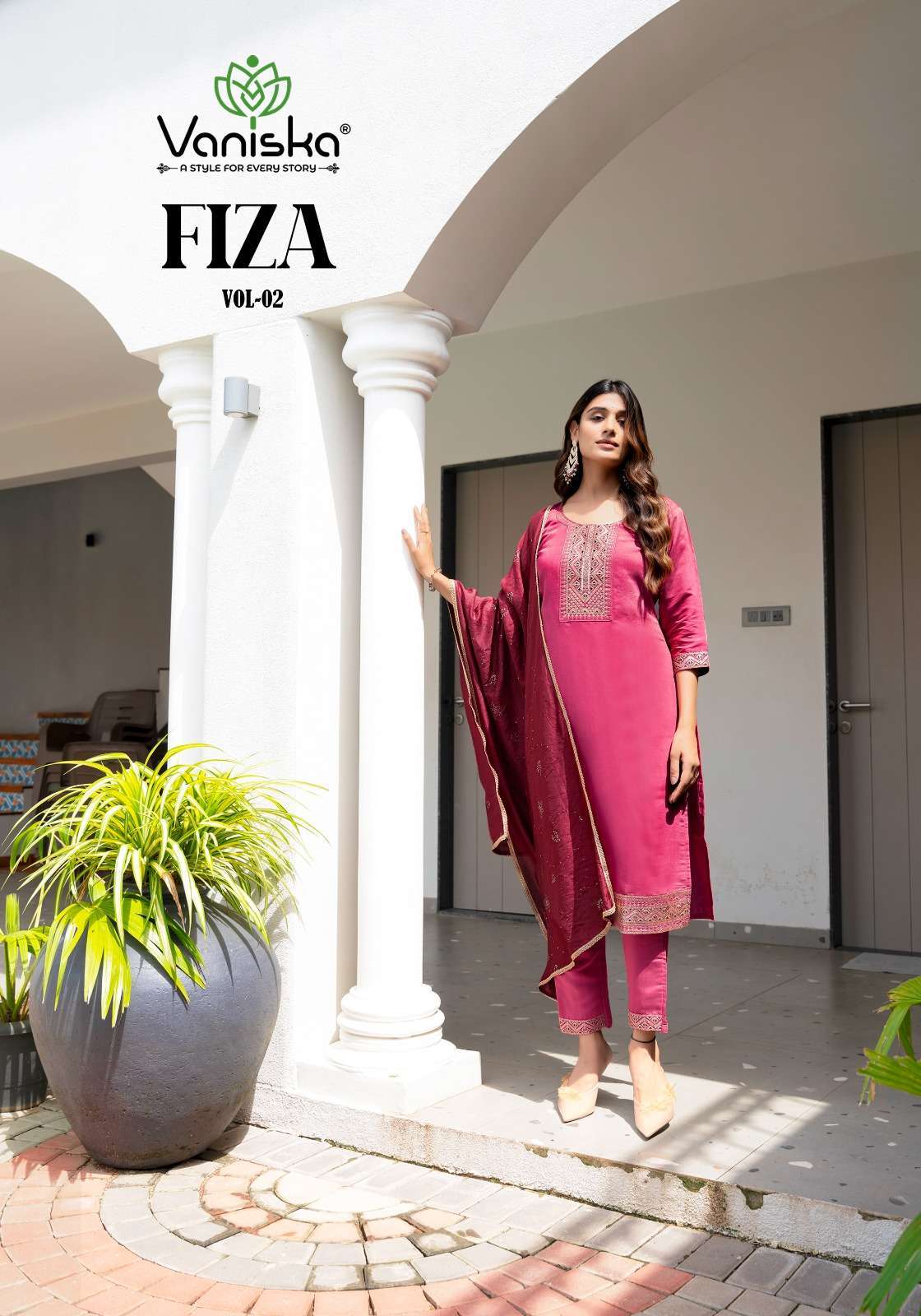 VANSHIKA FIZA VOL-2 BY AQSAWHOLESALE 2001 TO 2006 SERIES ROMAN SILK WORK READYMADE DRESSES