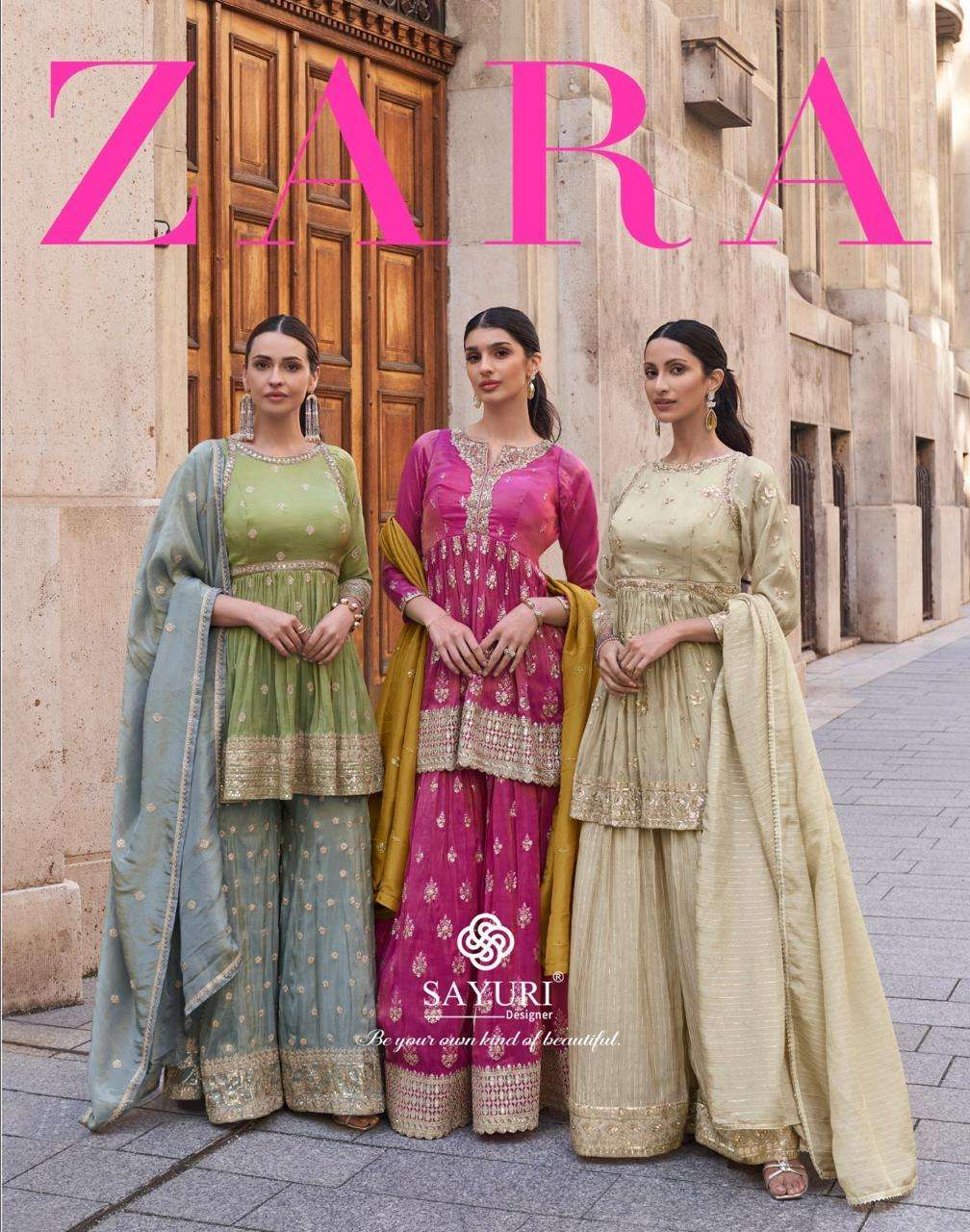 ZARA BY SAYURI 5614 TO 5616 SERIES SIMAR SILK EMBROIDERY WORK READYMADE DRESSES