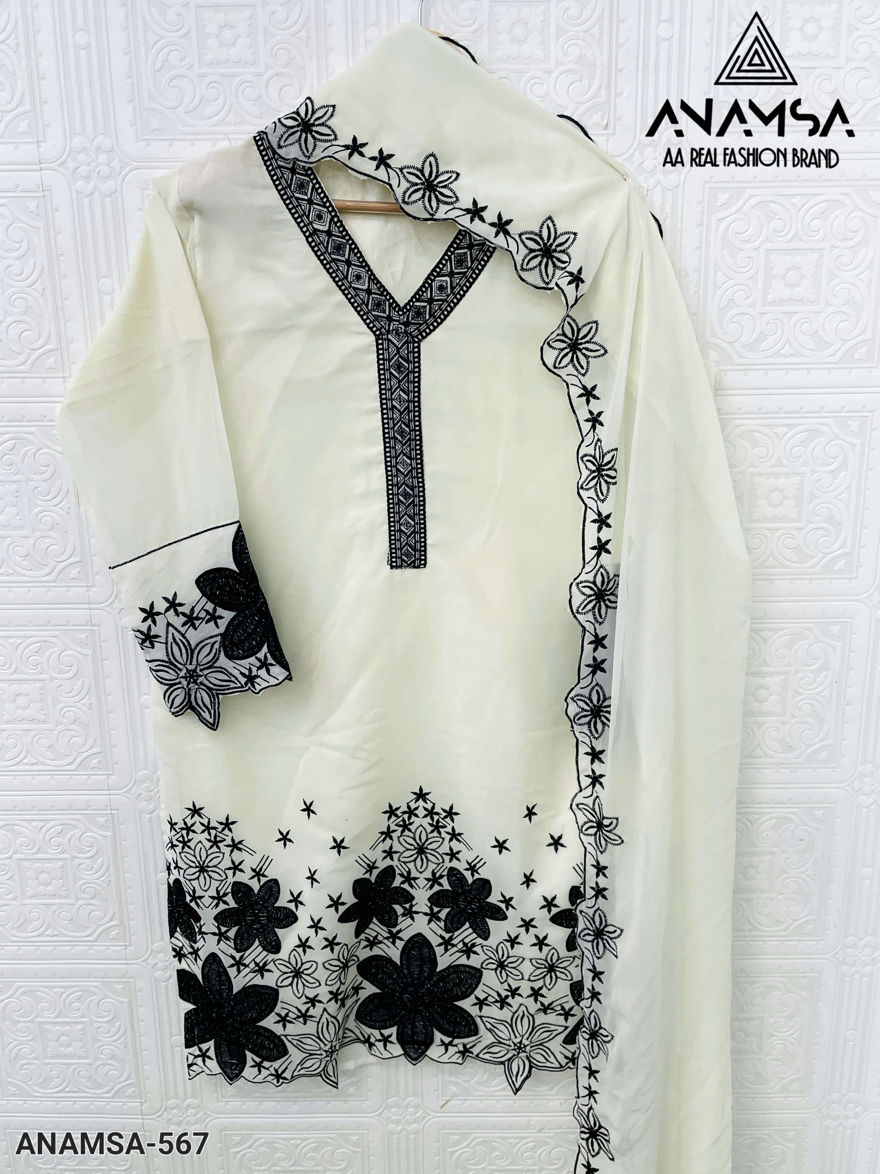 ANAMSA 567 HIT DESIGN BY ANAMSA RAYON COTTON EMBROIDERY PAKISTANI DRESS