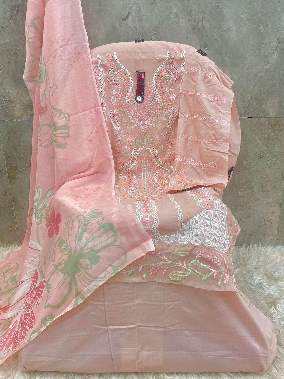 H-305 HIT DESIGN BY HOOR TEX HEAVY COTTON EMBROIDERY WORK PAKISTANI DRESS