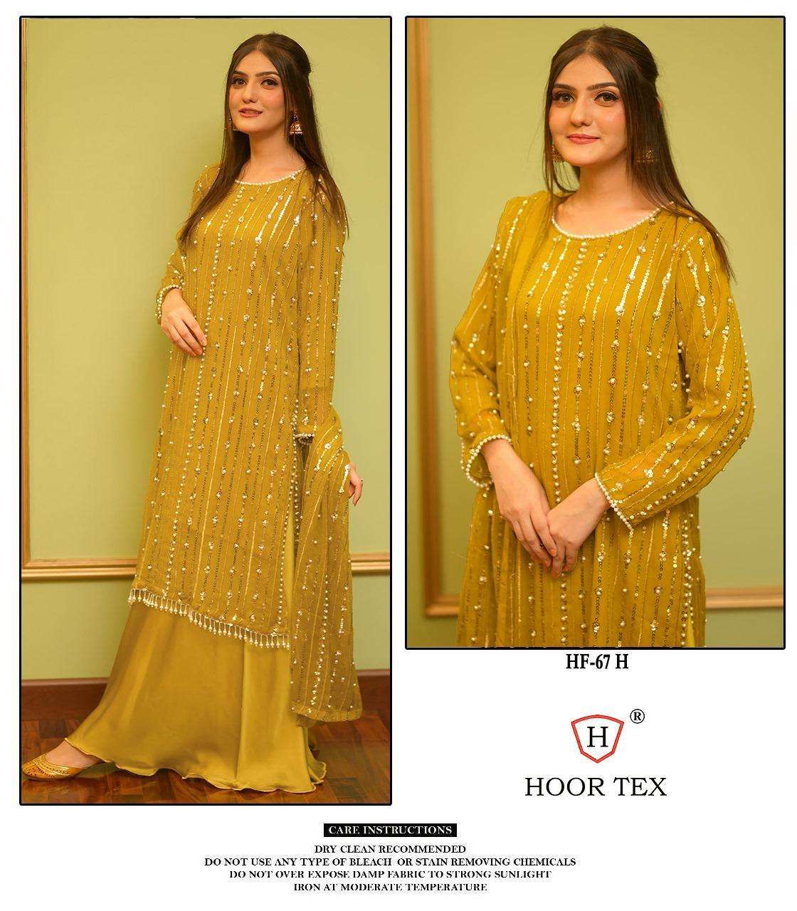 HF-67 COLOURS BY HOOR TEX 67-A TO 67-H SERIES GEORGETTE WORK READYMADE PAKISTANI DRESSES