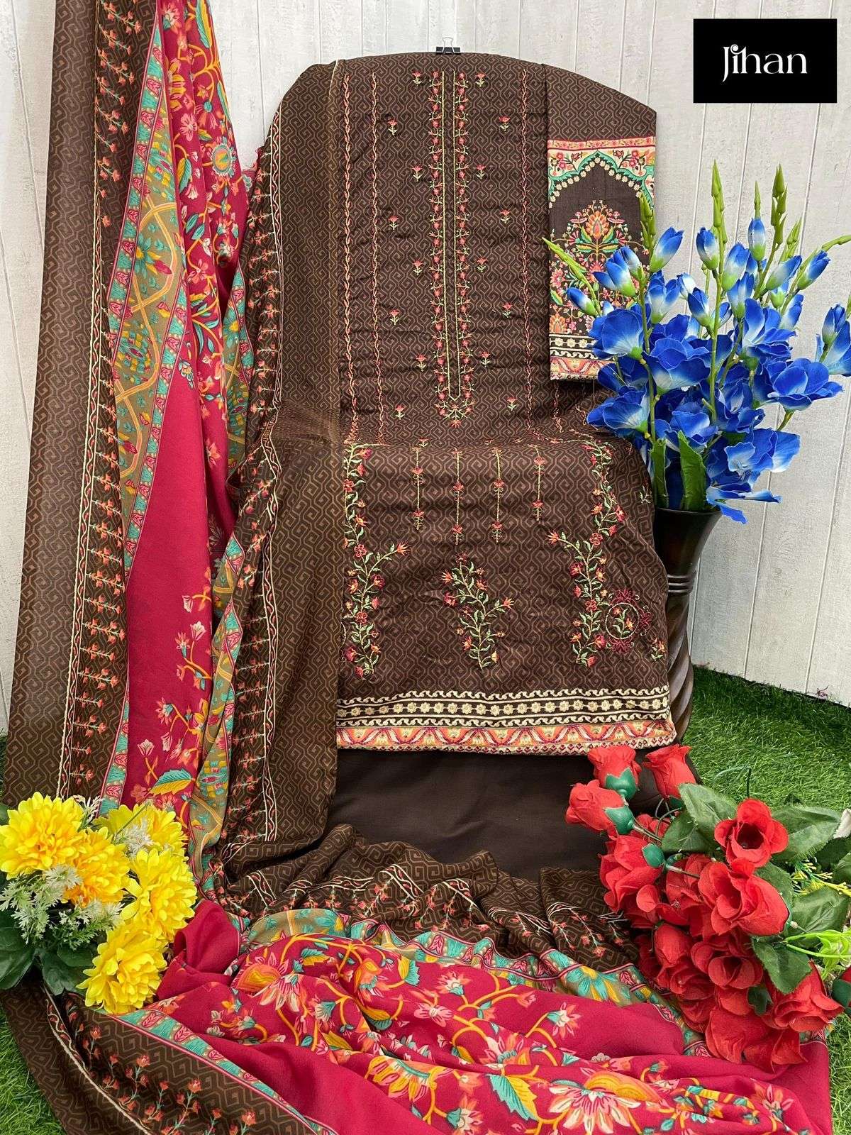 JIHAN 3428 HIT DESIGN BY JIHAN LAWN PRINT EMBROIDERY PAKISTANI DRESS